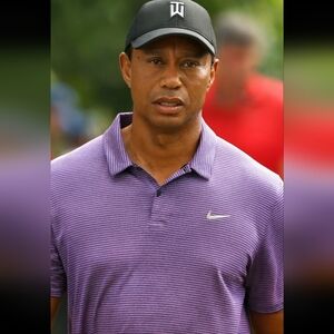 #1972 Nike Dri-FIT ADV Tiger Wood Purple Striped Performance Polo Men's Sz. XL